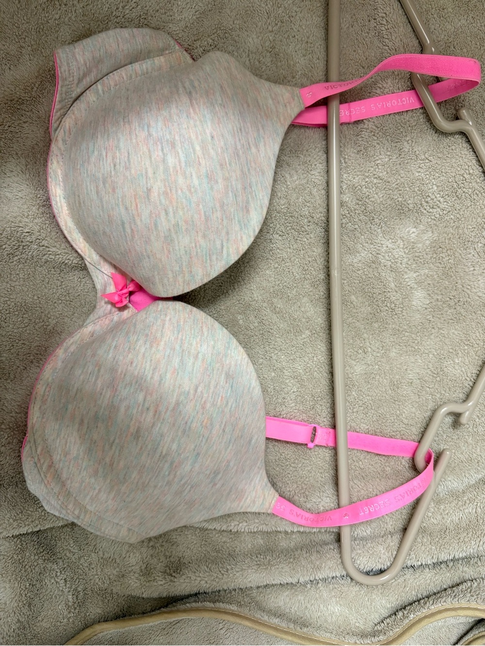 Victoria's Secret Heathered Gray-Pink Light Push-Up Bra